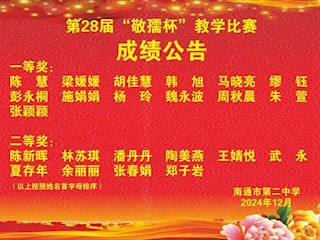 我校第28届“敬孺杯”教学比赛决赛成绩公布